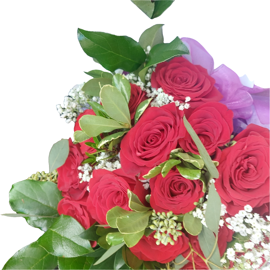 My love is wrapped with roses.