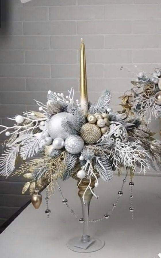 Gold and silver to glow.